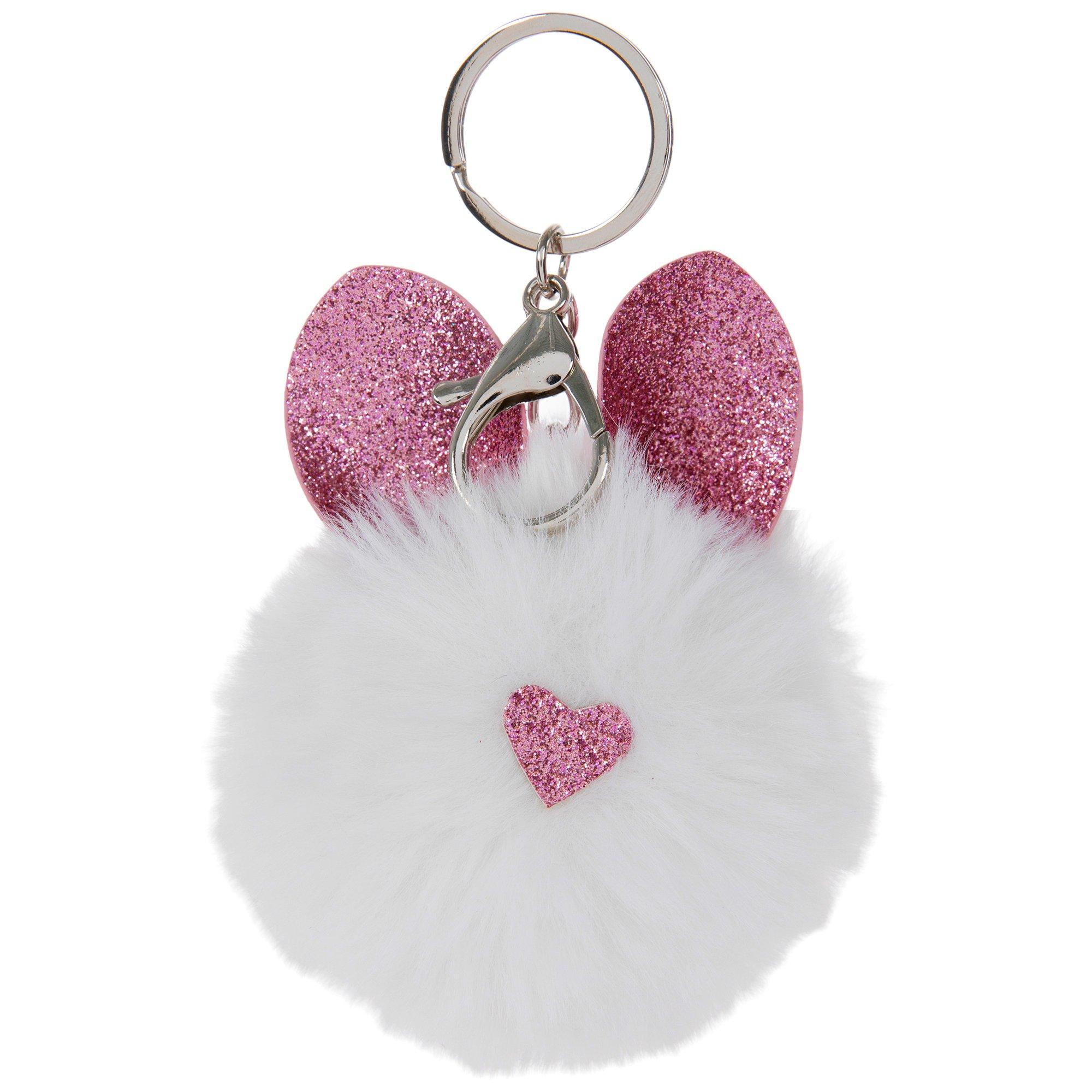 White Fuzzy Rabbit Keychain Hobby Lobby 2301281