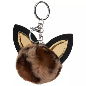 ONNUTO Cute Cat Pompom Key Chain Black