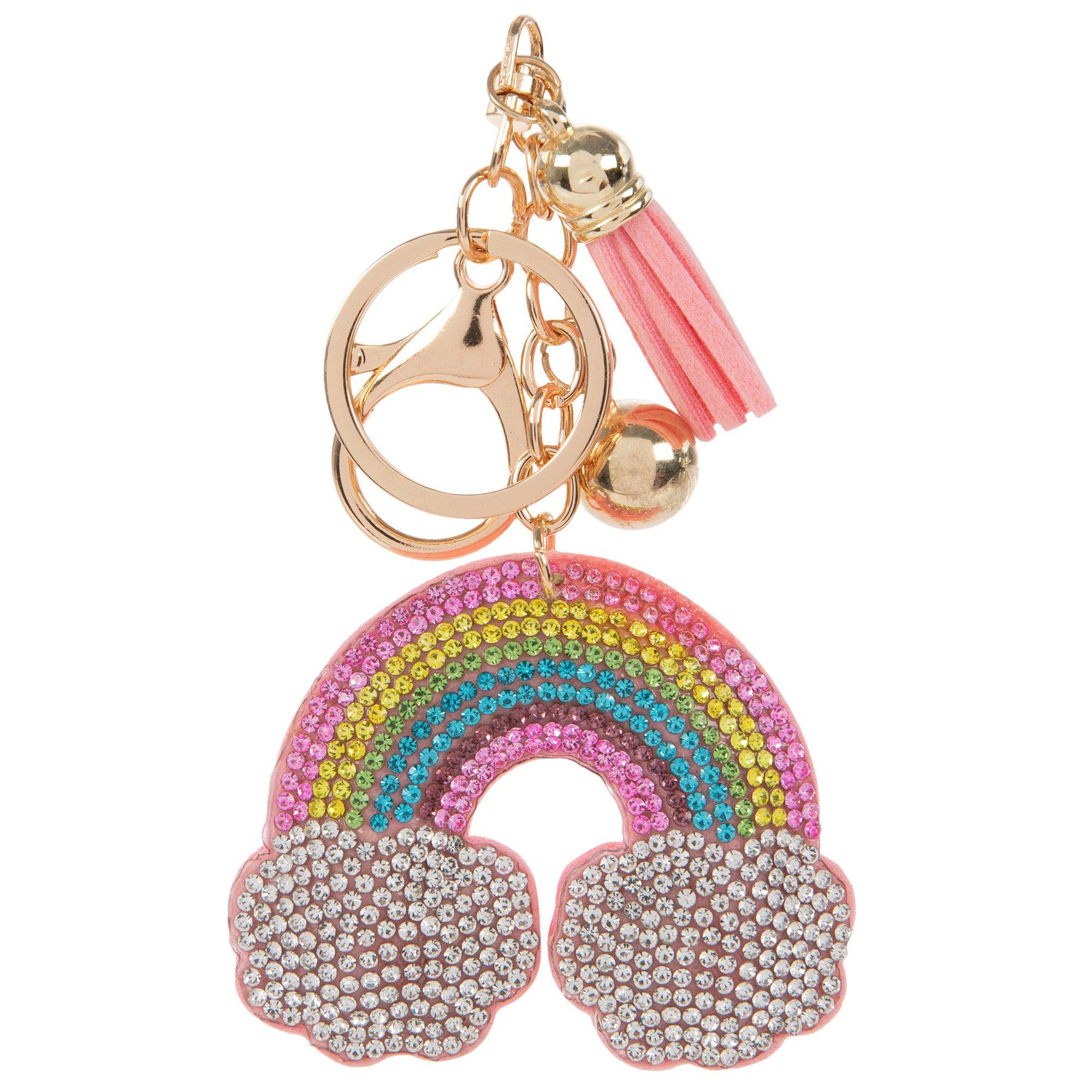 Rainbow Keyring Colourful Keyring Gold Keyring House Keyring Fun