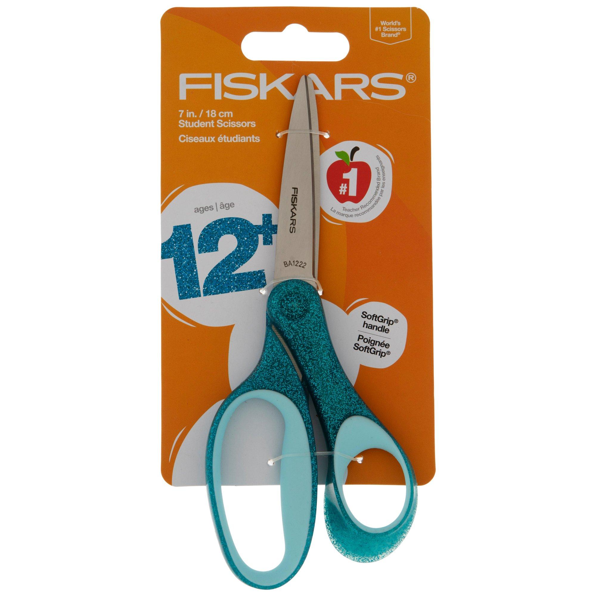 Fiskars 7" Student Glitter Scissors for Kids 12+ - Turquoise