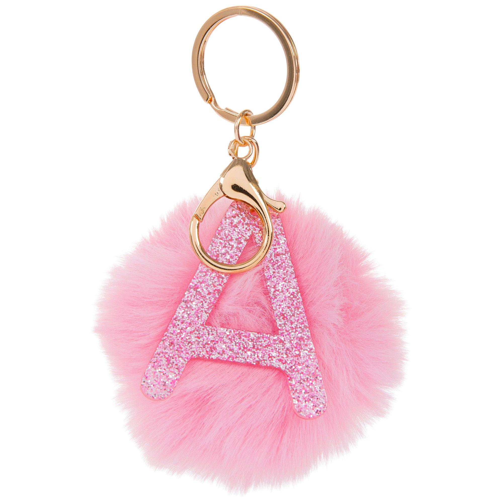 Pink Ribbon Pom-Pom Keychain – The DeeVa Boutique