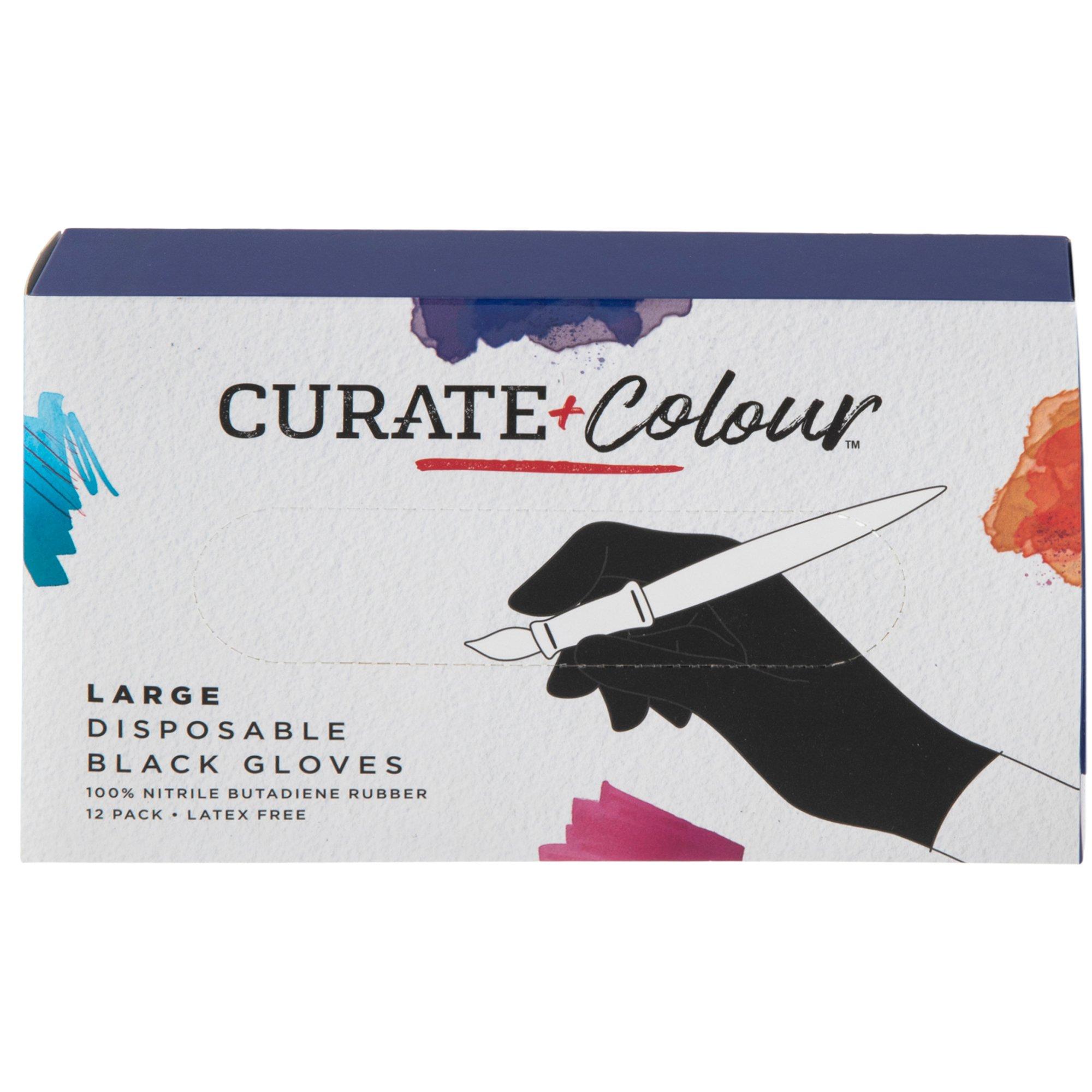 Curate + Colour Disposable Black Gloves Hobby Lobby 2303618