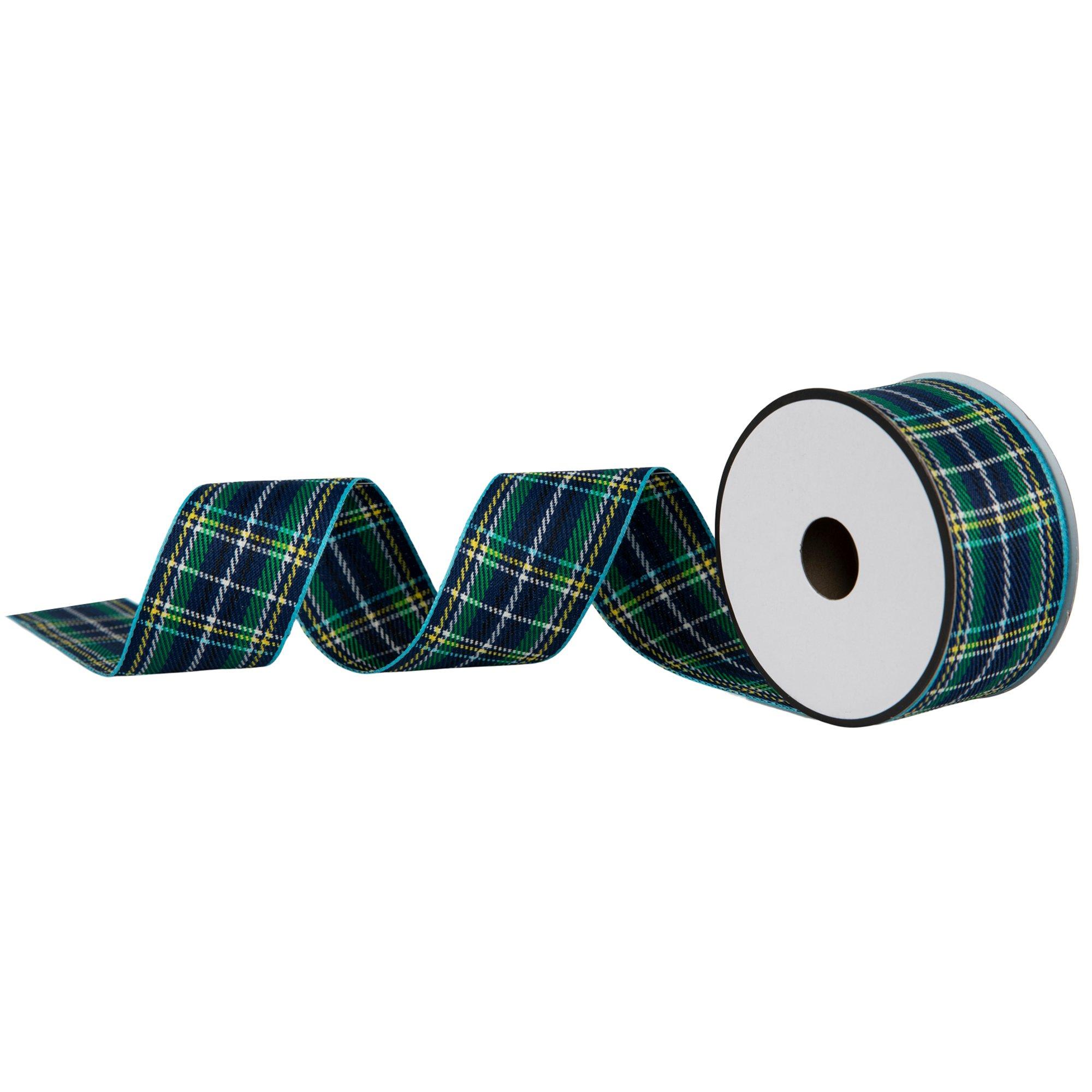 Navy & Green Plaid Ribbon Hobby Lobby 2304301