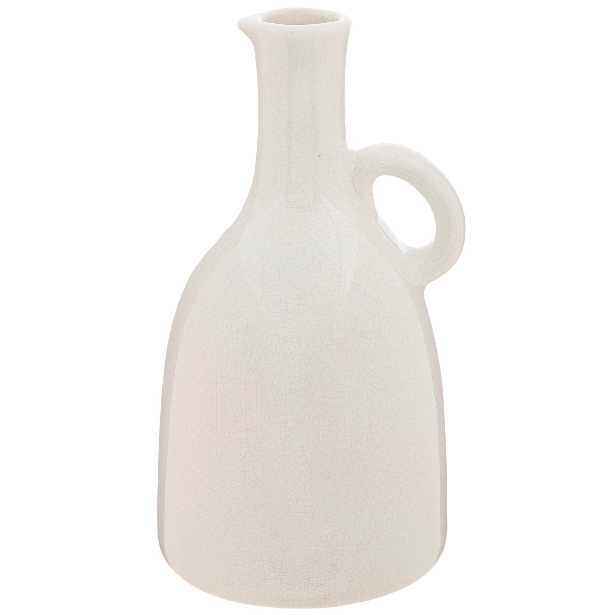White Crackled Jug Vase Hobby Lobby 2305043