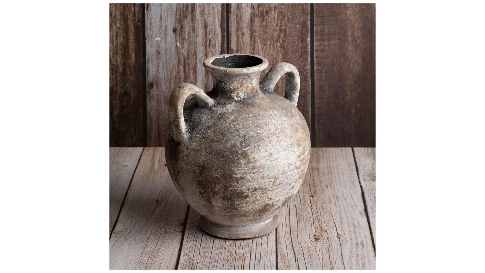 Taupe Textured Terracotta Vase