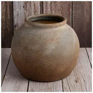 Rust Round Terracotta Vase