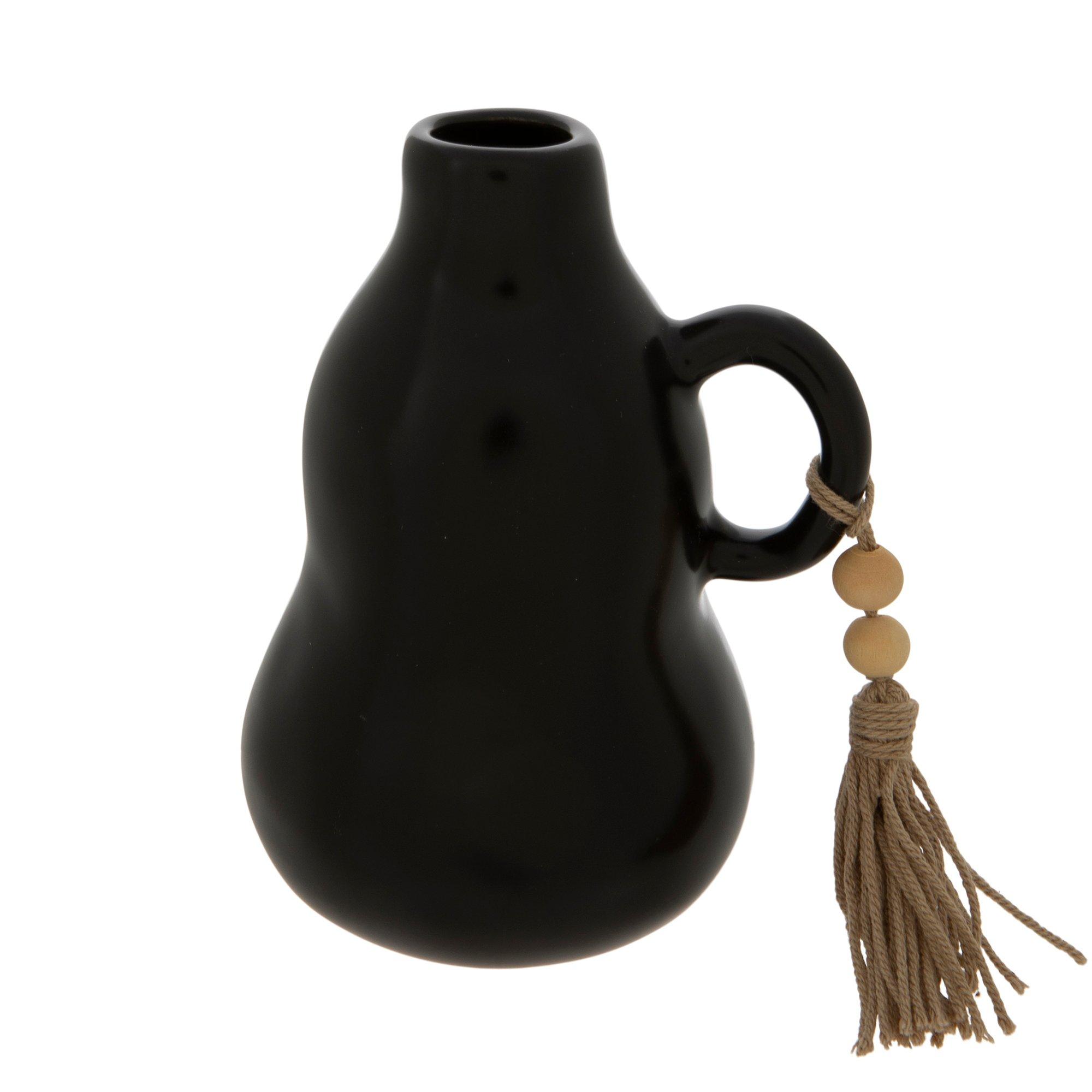 Black Vase With Beaded Tassel Hobby Lobby 2305811