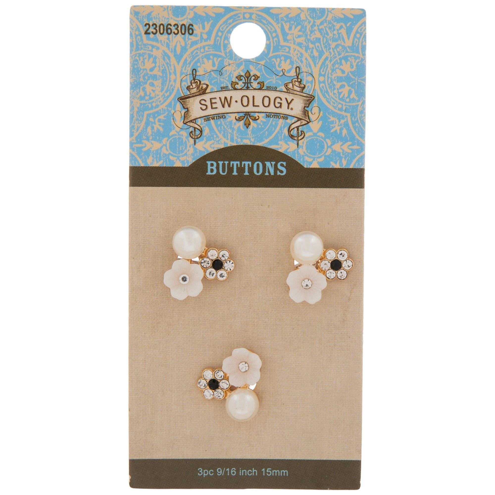 Pearl & Rhinestone Shank Button - 33mm | Hobby Lobby | 1346659