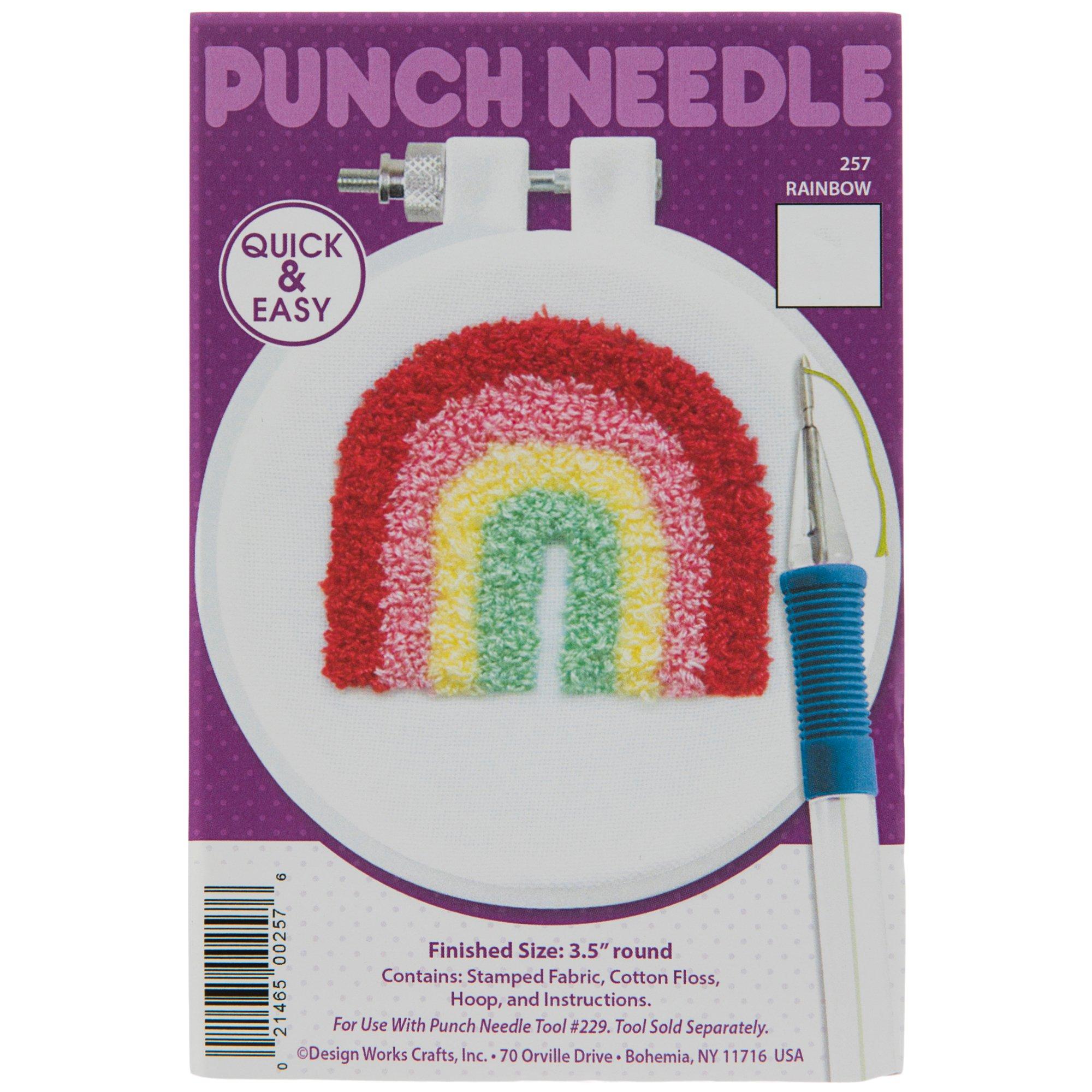  Feltsky Rainbow Punch Needle Kit for Beginners, Including 8  INCH Hoop, Pattern, Cotton Threads, Punch Needles, Needle Threader,  Instruction : Arts, Crafts & Sewing