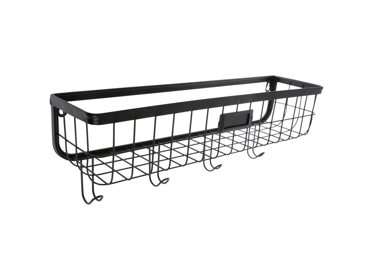 Black Wire Metal Wall Basket With Hooks | Hobby Lobby | 2307411
