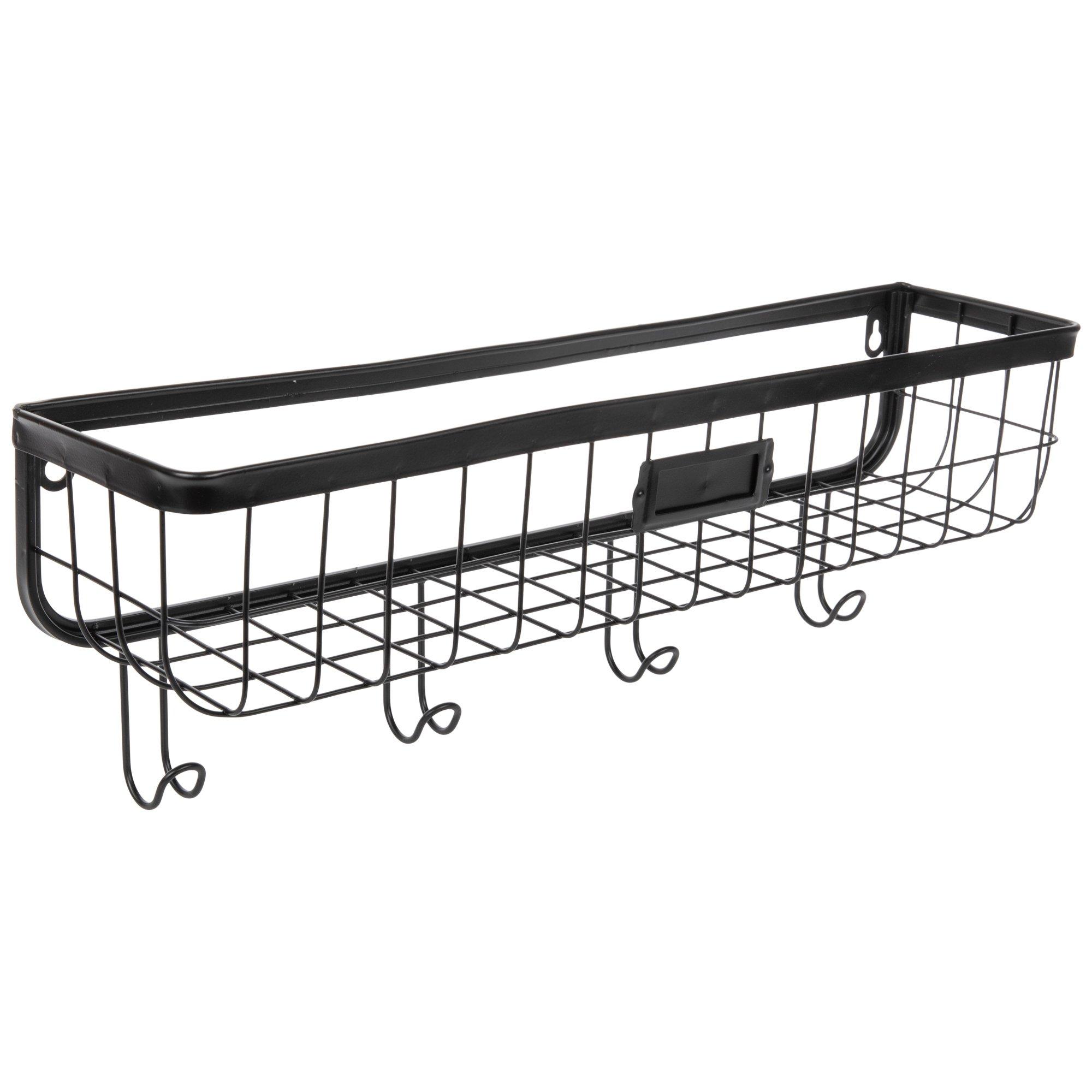 Black Wire Metal Wall Basket With Hooks Hobby Lobby 2307411