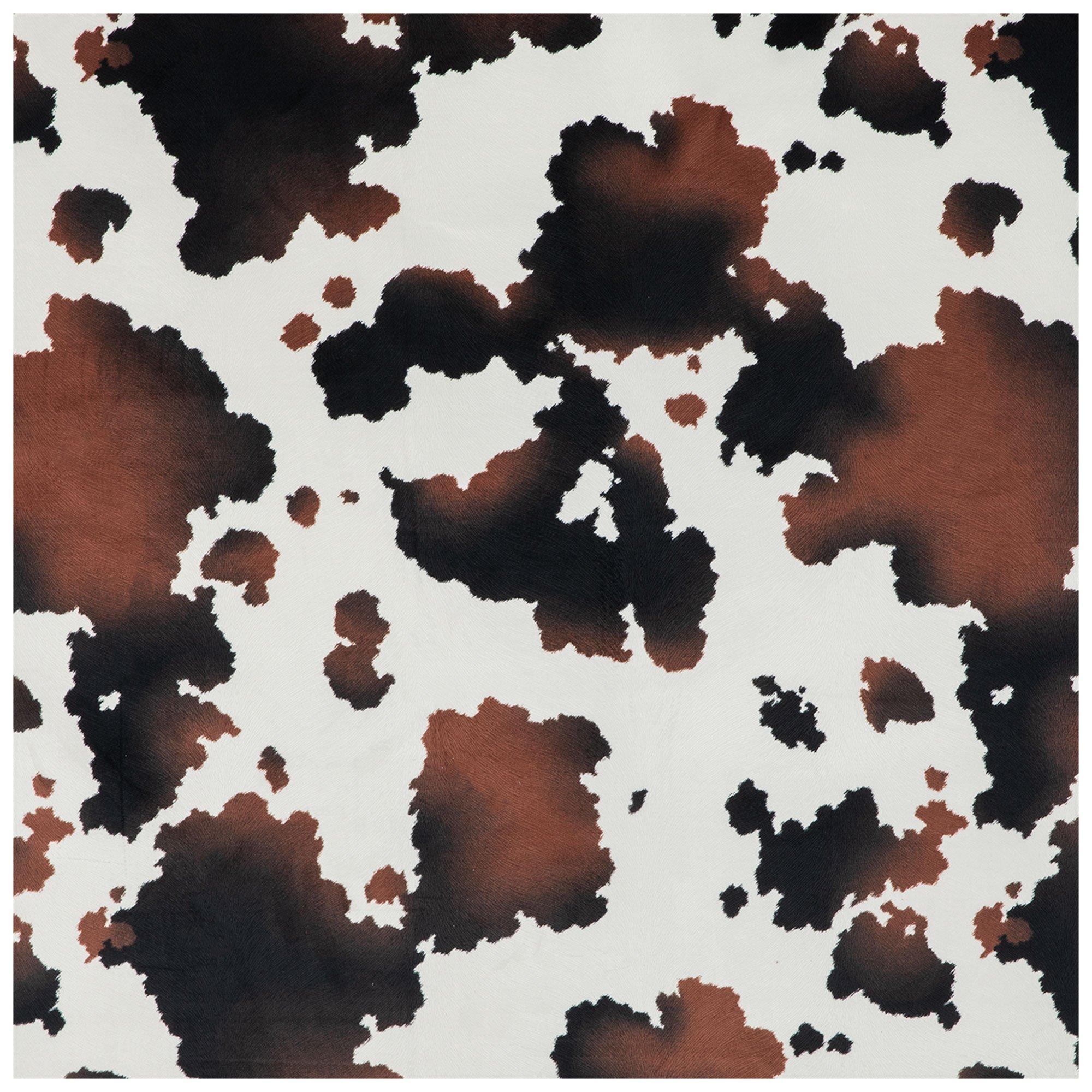  Manfei Cow Print Fabric by The Yard, Brown White Cow Fur Print  Fabric for Craft Lovers and Sewing Hobby, Abstract Cowhide Print Decorative  Fabric for for Upholstery and Home DIY Projects