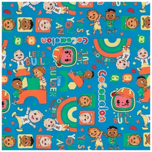 Bluey & Bingo on Turquoise 100% Cotton Quilting Fabric by the Yard Ludo  Studios 