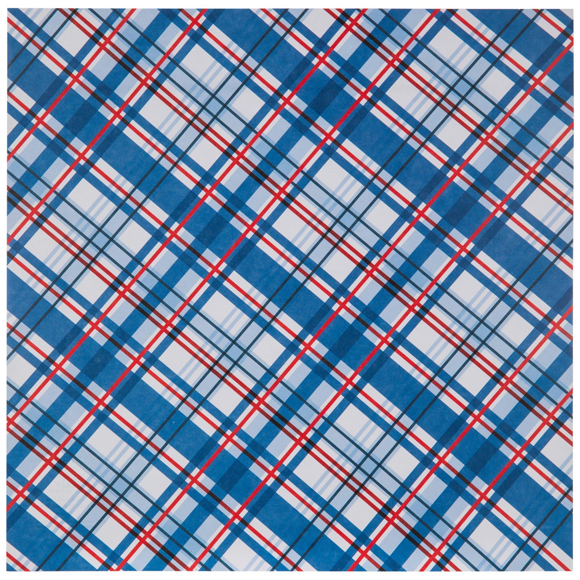Patriotic Plaid Scrapbook Paper Hobby Lobby 2310662