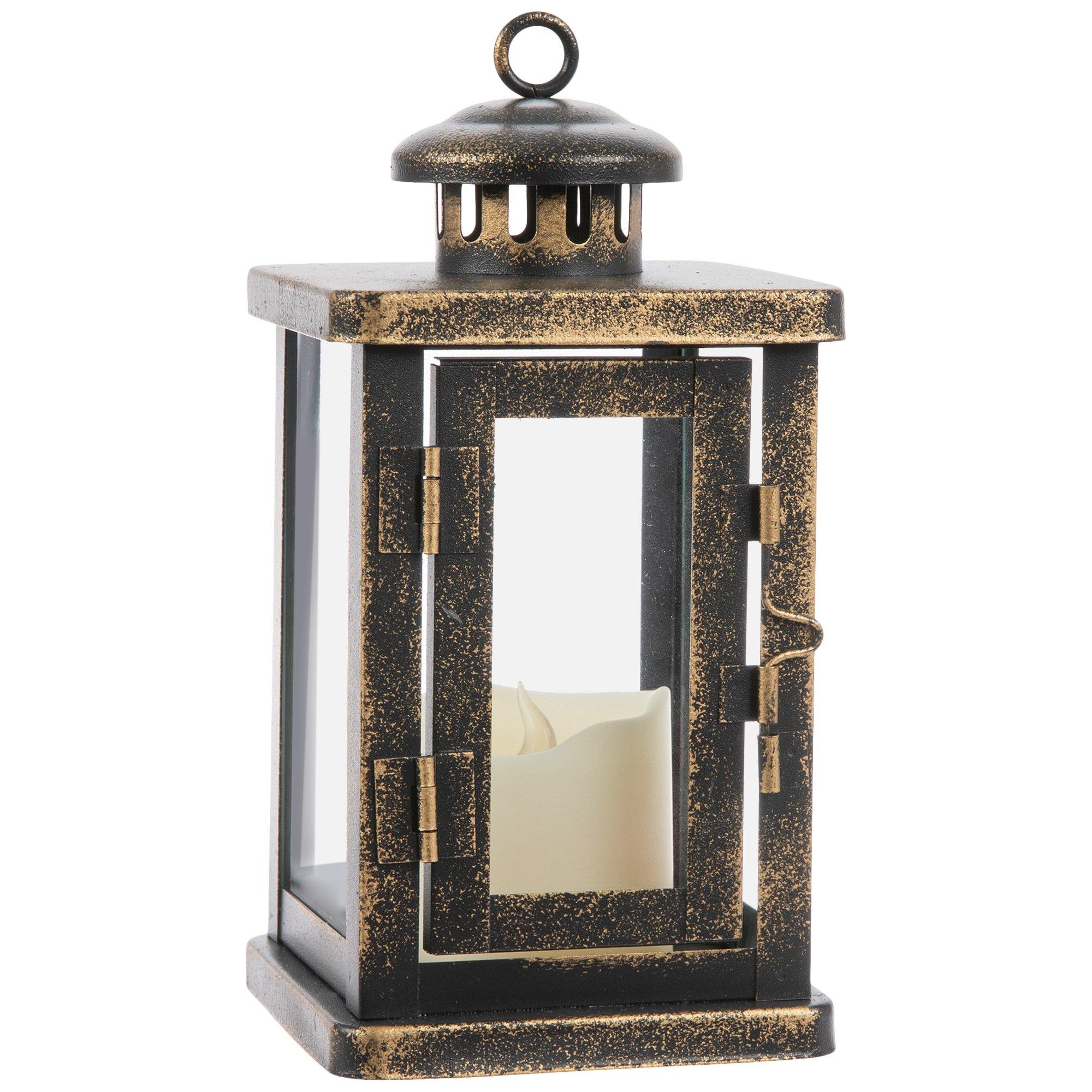 Antiqued Gold Mini Metal LED Lantern | Hobby Lobby | 2312791 Antiqued Gold Mini Metal LED Lantern | Hobby Lobby | 2312791