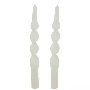 White Twisted Taper Candles