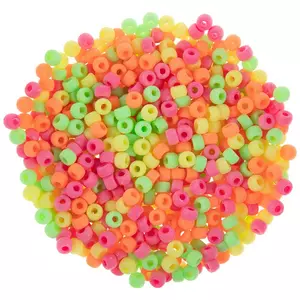 Neon Star Shaped Pony Beads, 8mm, 115 count, Mardel