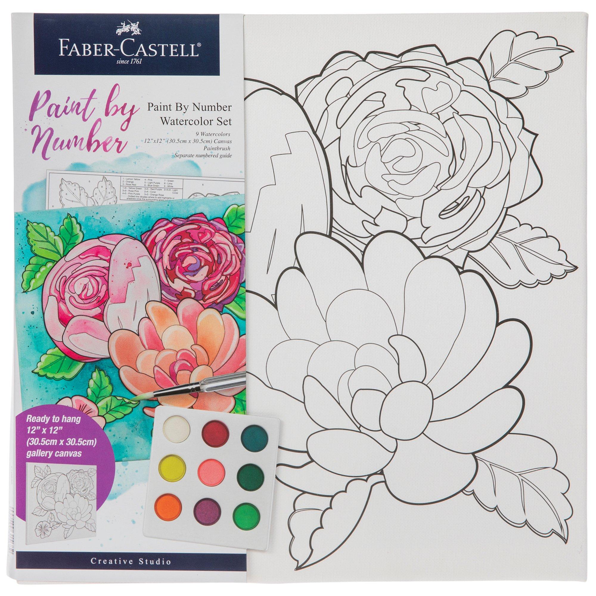 Faber-Castell Paint By Number Peace Kit - Watercolor Paint by