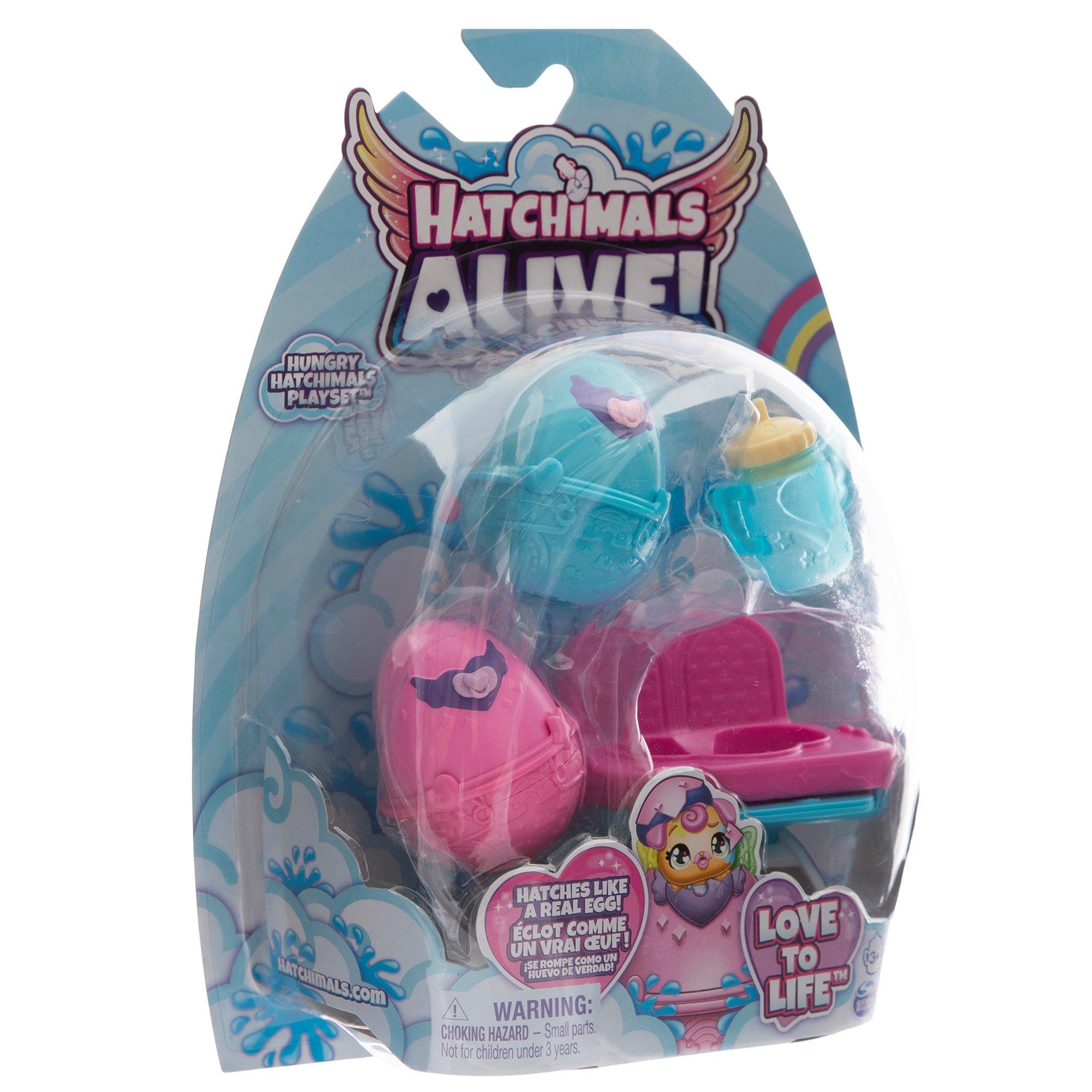 Hatchimals Alive, Hungry Playset with Highchair Toy and 2 Mini Figures in  Self-Hatching Eggs, Kids Toys for Girls and Boys Ages 3 and up