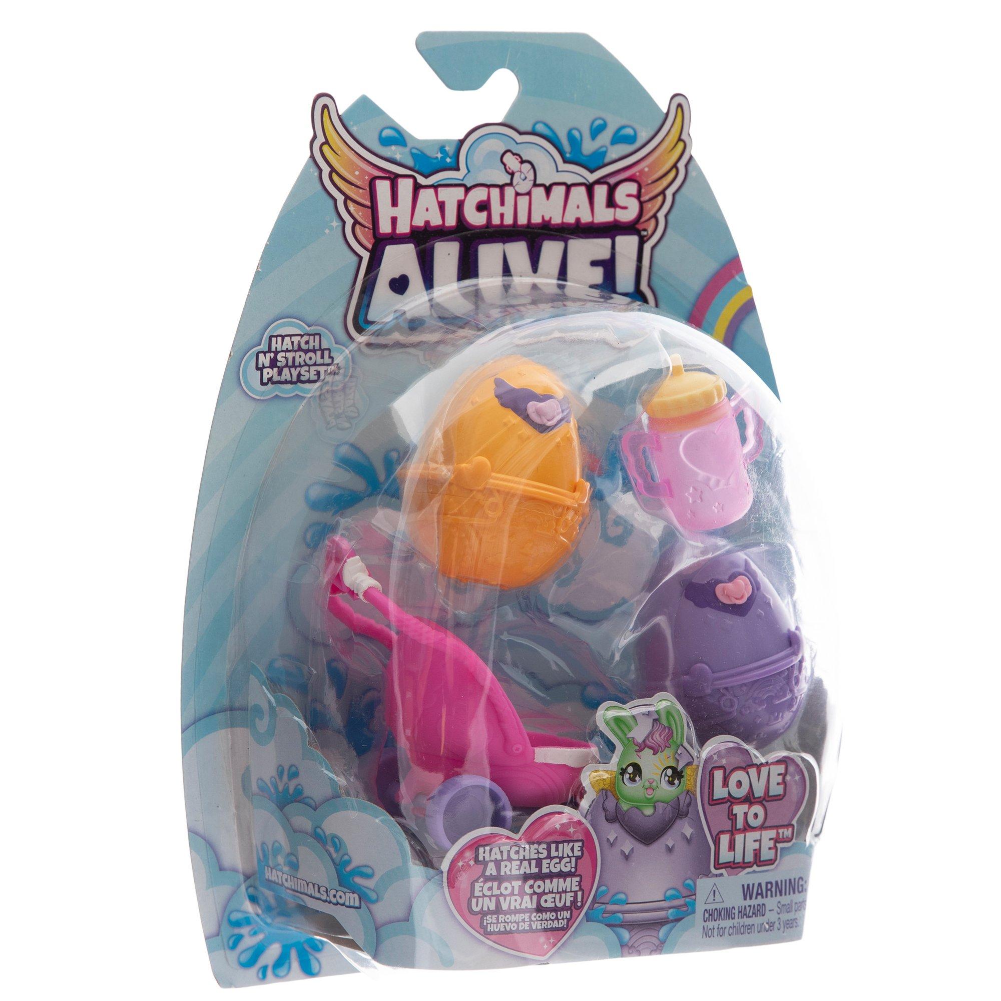  Hatchimals Alive, Hatch N' Stroll Playset with Stroller Toy and  2 Mini Figures in Self-Hatching Eggs, Kids Toys for Girls and Boys Ages 3  and up : Everything Else