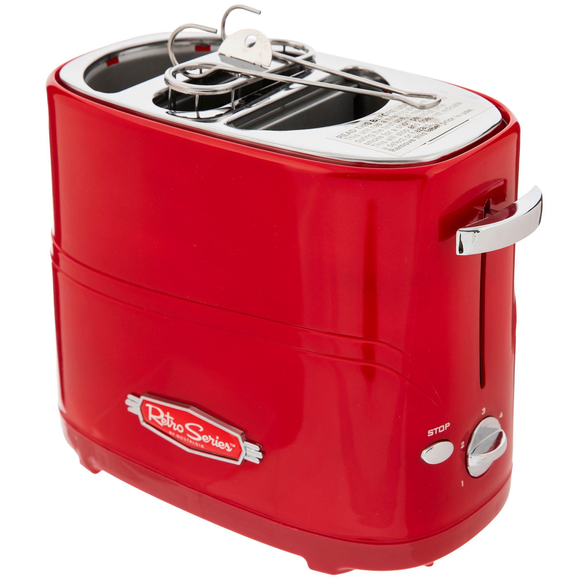 Nostalgia Electrics Retro Series Pop-Up Hot Dog Toaster Red