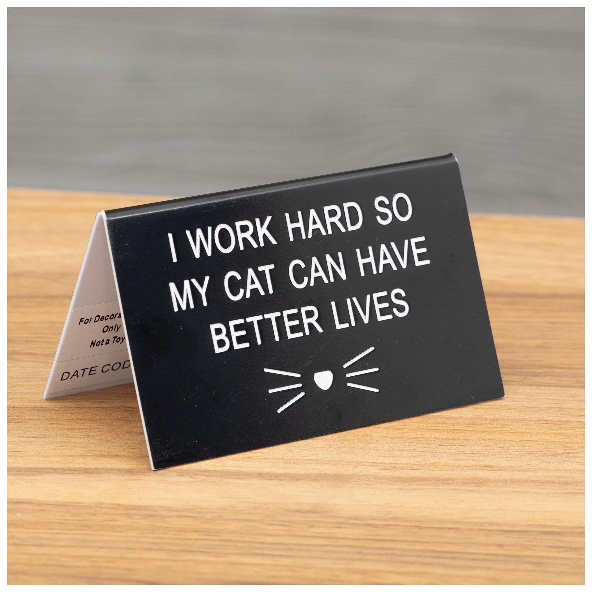 I Work Hard Desk Plate