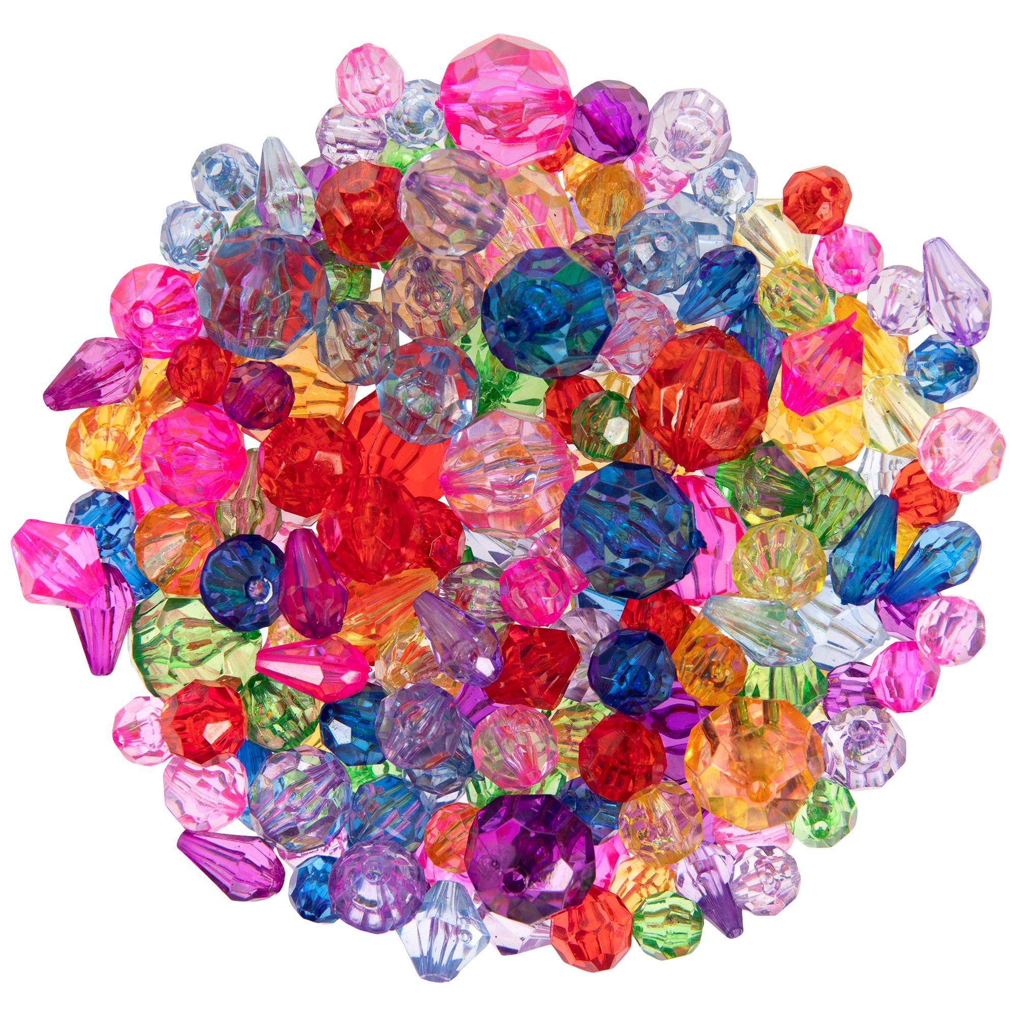 8mm Plastic Faceted Colorful Bead Set