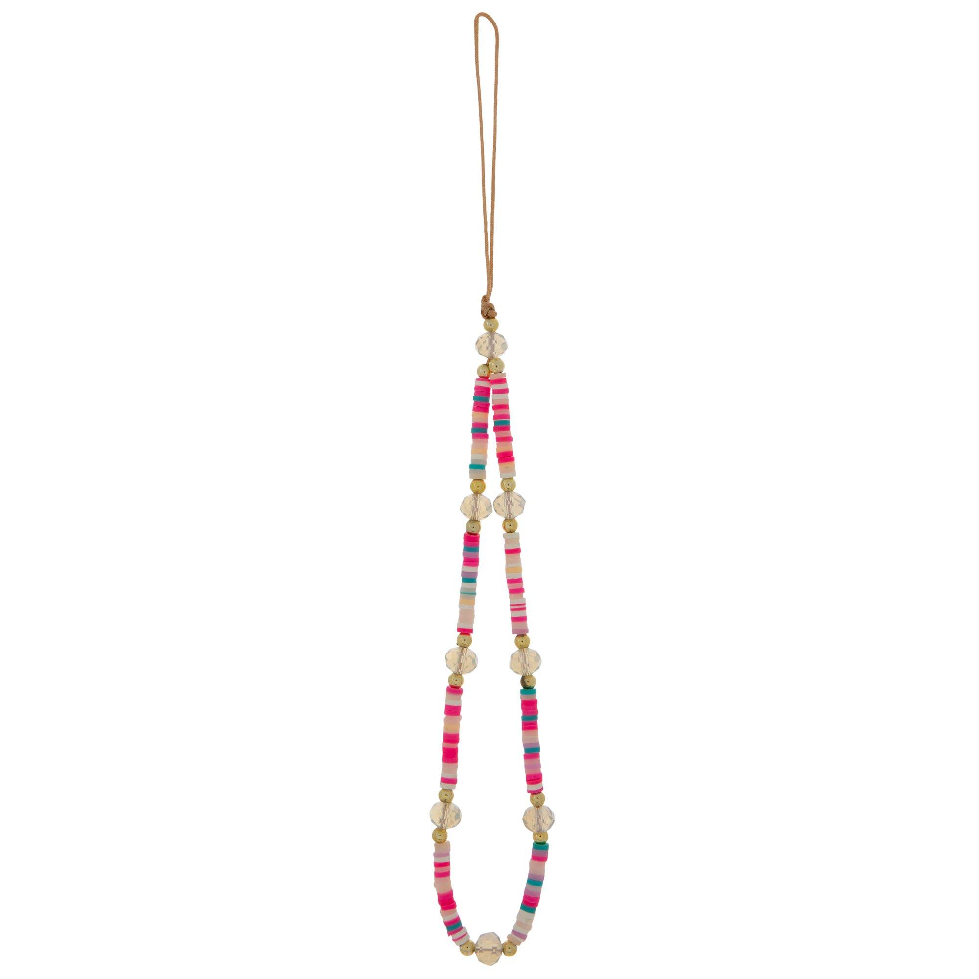 Beaded Phone Charm - White Lilac | by Sabo