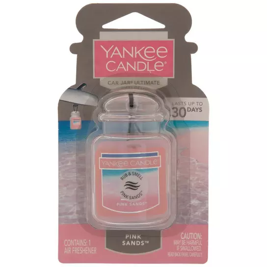Yankee Candle Pink Sands Ultimate Hanging Car Jar Odor Neutralizing Air  Freshener, 2 Count 