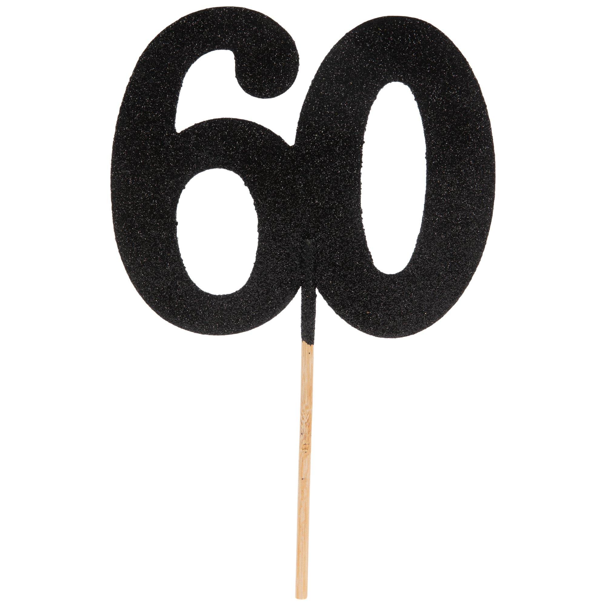 Black Glitter 60 Cake Topper Hobby Lobby 2324044