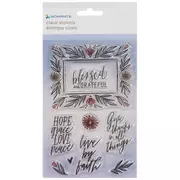 Blessed & Floral Clear Stamps