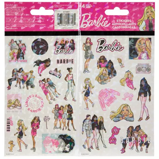 2 Sheets of Barbie Stickers for Scrapbooking