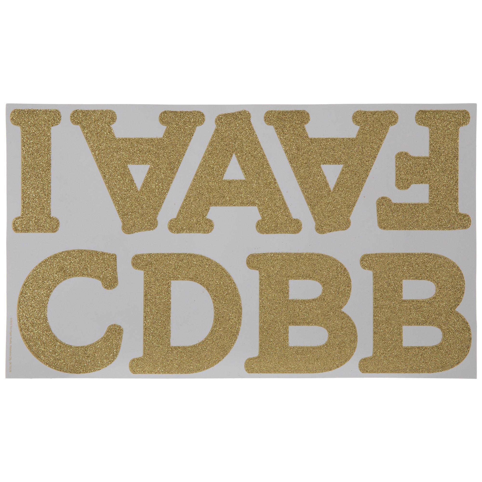 Gold glitter large alphabet stickers hobby lobby 2325413