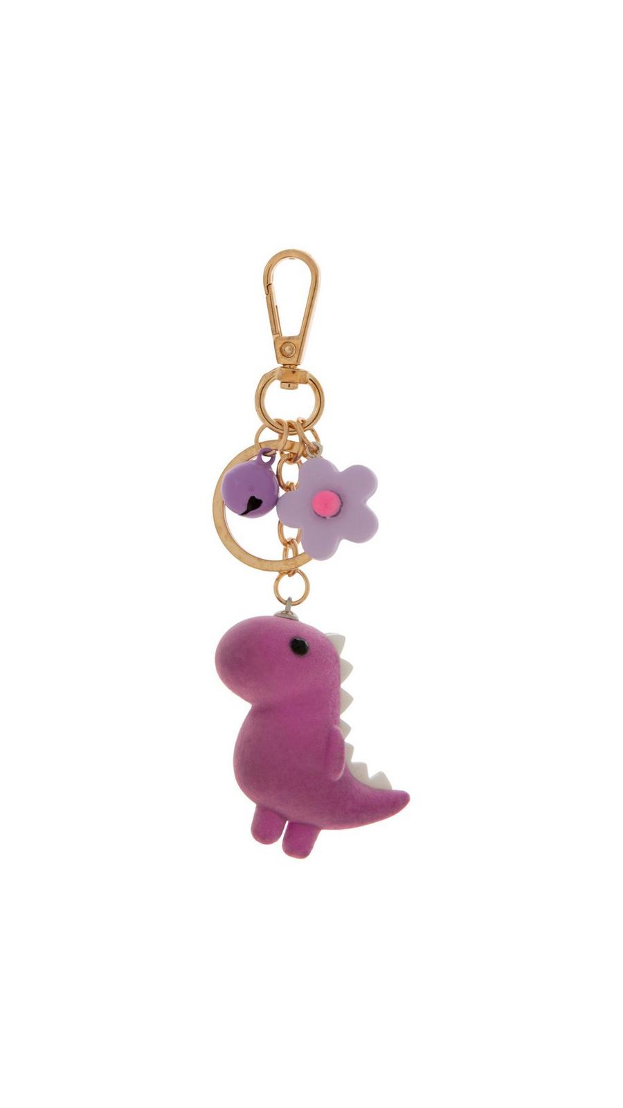 Pink Flocked Dinosaur Keychain | Hobby Lobby | 2326825