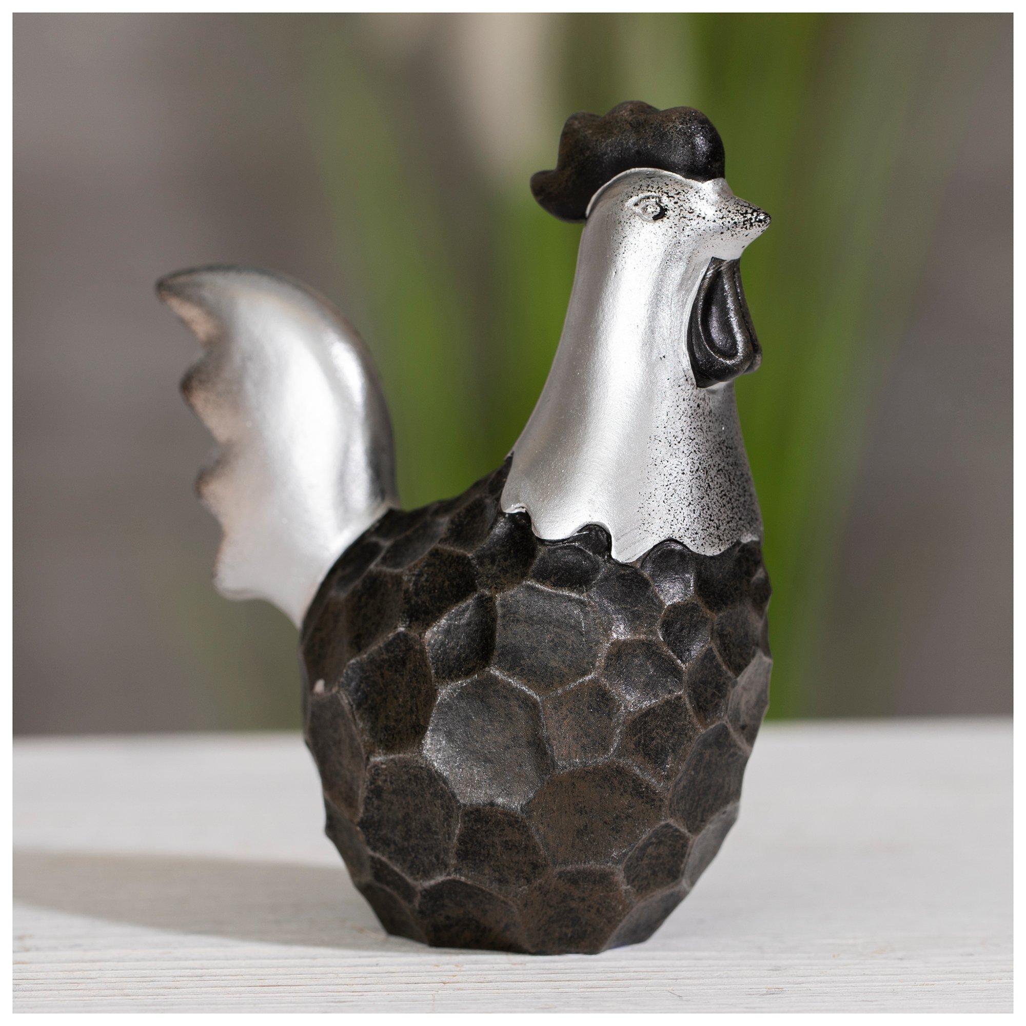 Black & Silver Sitting Rooster Hobby Lobby 2328391