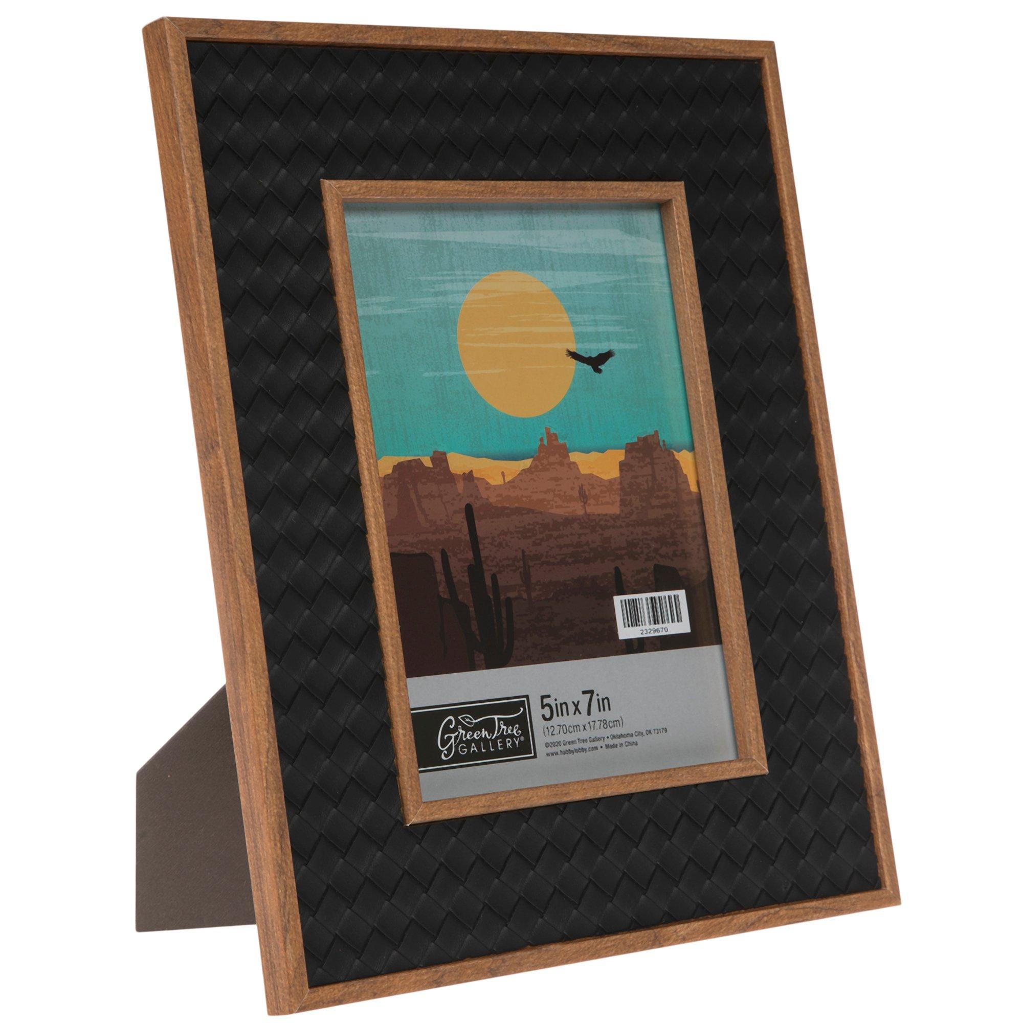 Black Faux Leather Woven Tabletop Frame - 5 x 7