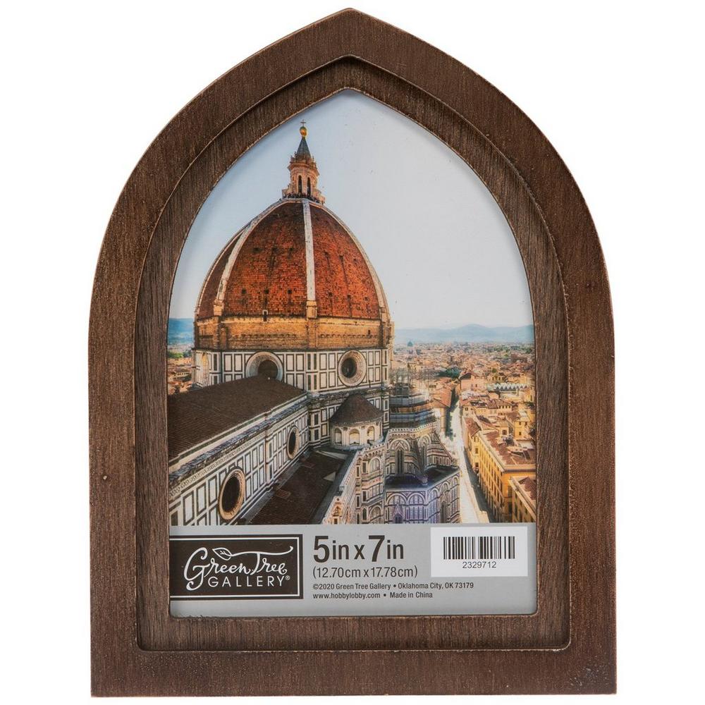 Brown Arch Top Wood Picture Frame - 5 x 7