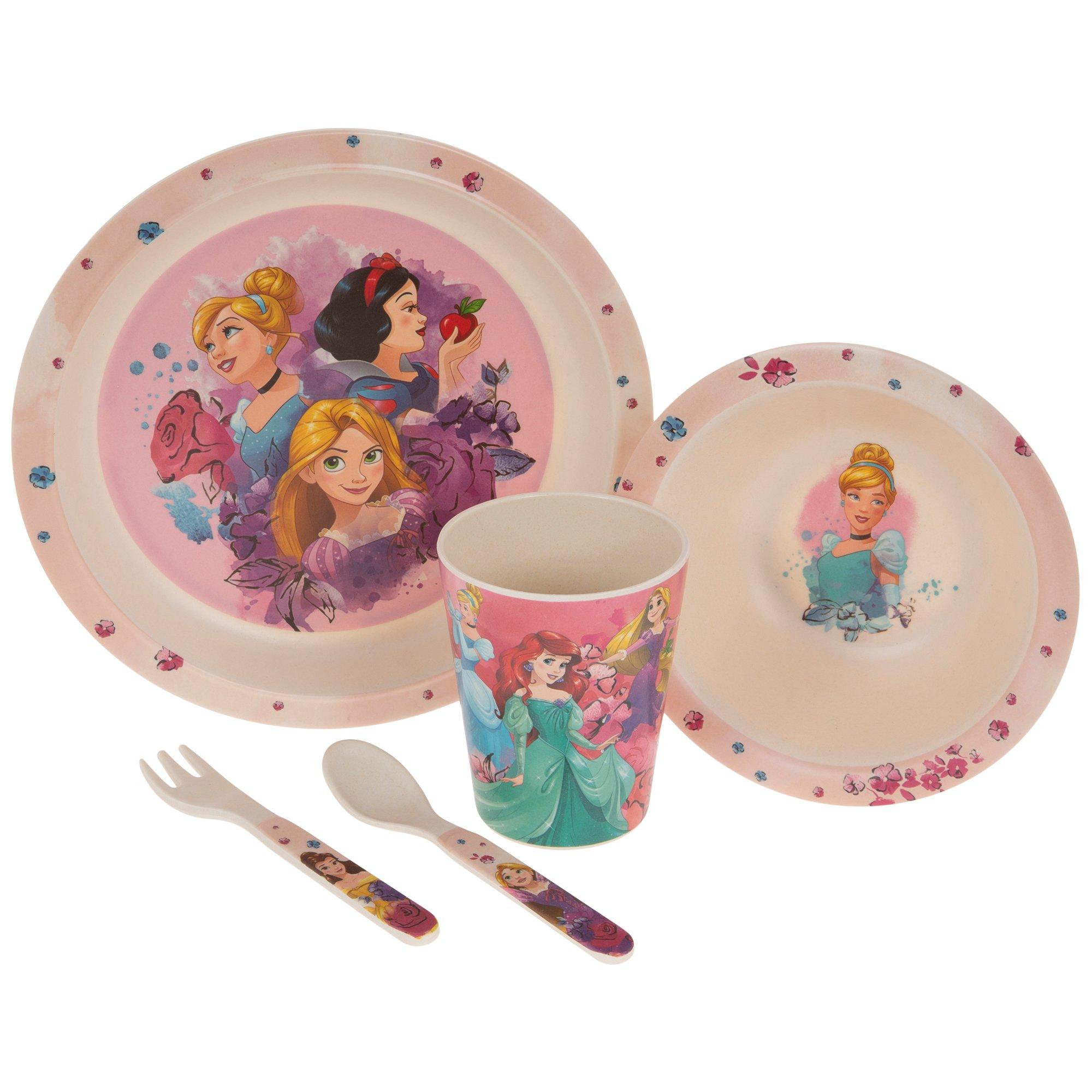 Disney Princess Dinnerware Set - Dinner Set Featuring Princess Plate, Bowl, and Cup