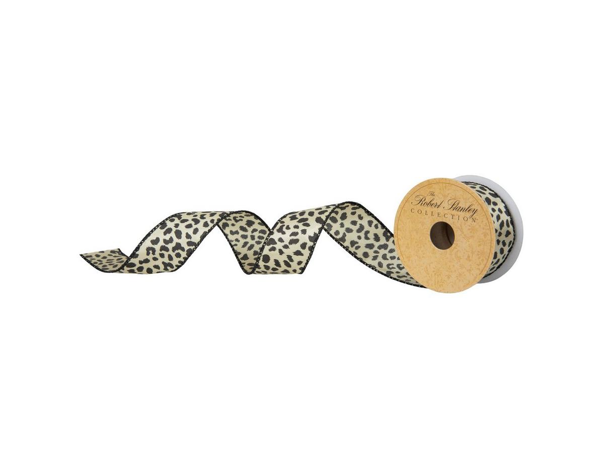 Leopard Print Wired Edge Ribbon - 1 1/2