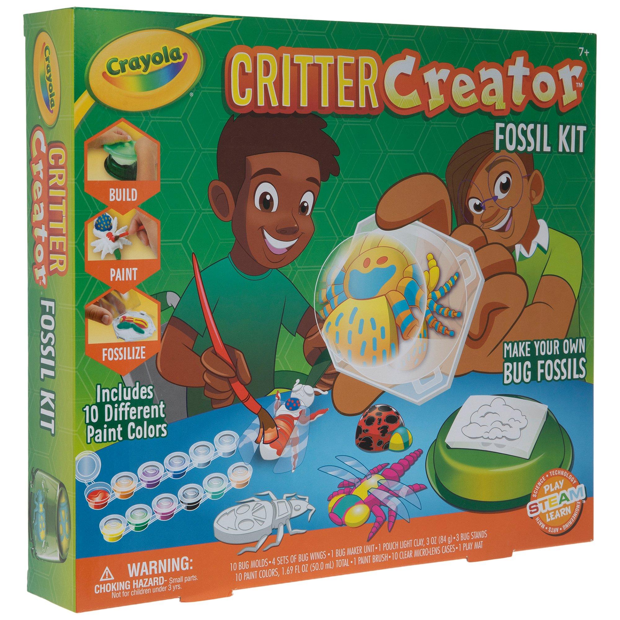 Crayola Metallic Clay Art Kit with Paints, Fossil Molds, Gift for Kids,  Ages 7, 8, 9, 10