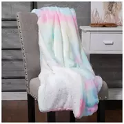 Pastel Tie-Dye Fleece Throw Blanket