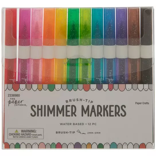 1set(12pcs) 12 Colors Hand-painted Soft Tip Brush Marker Acrylic