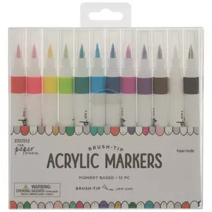 Acrylic Brush Markers - 12 Piece Set