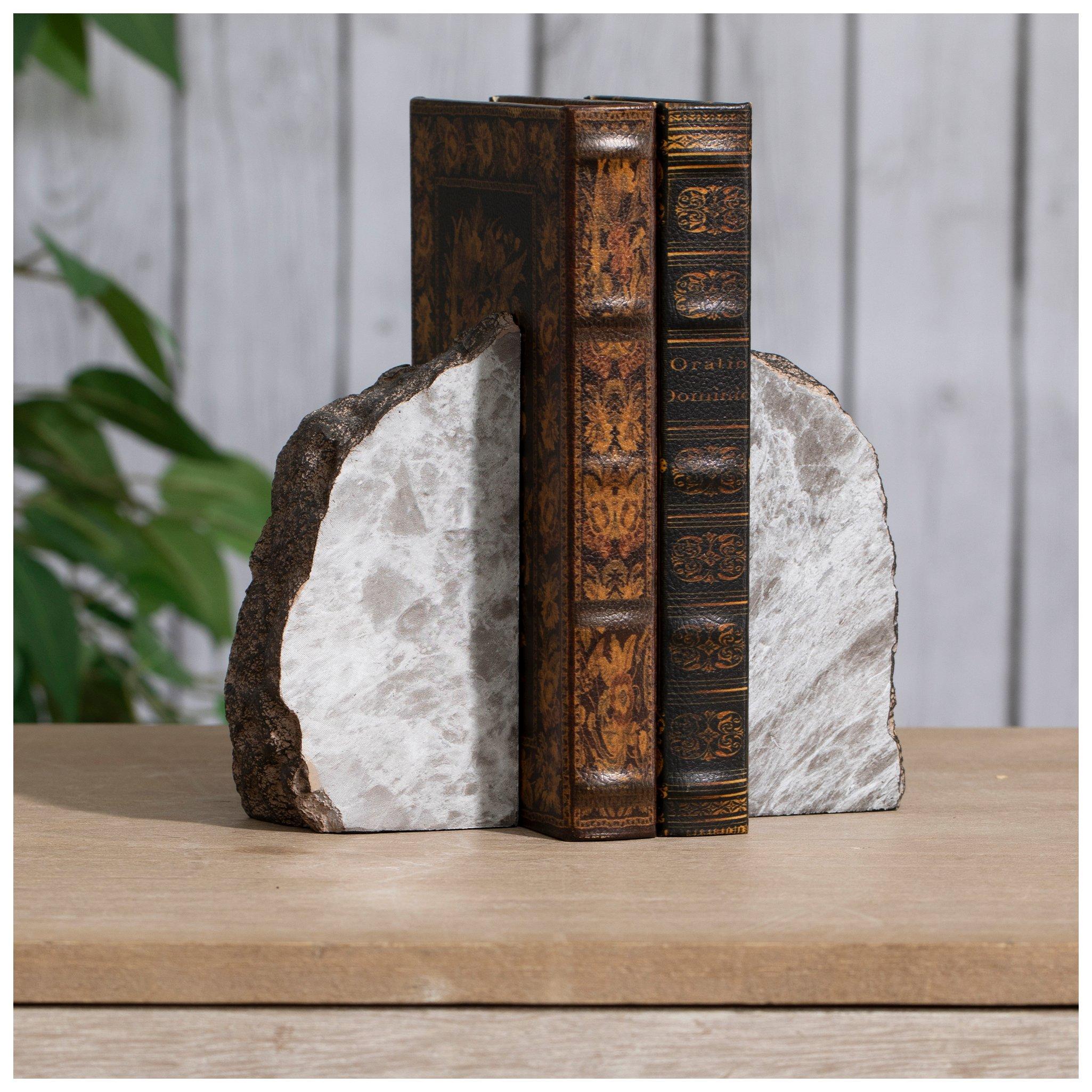 Gray Marble Bookends