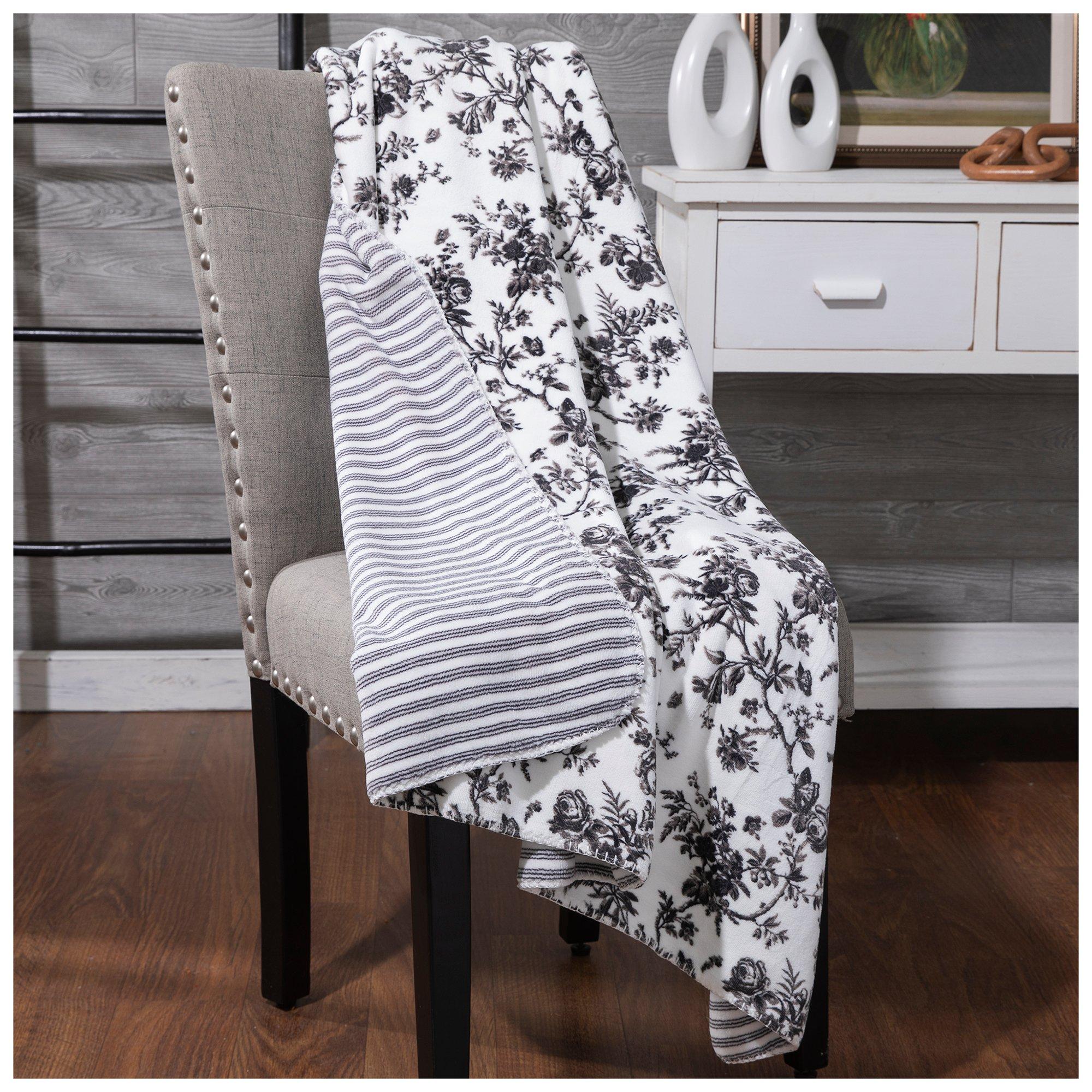 Black & White Reversible Throw Blanket Hobby Lobby 2337954