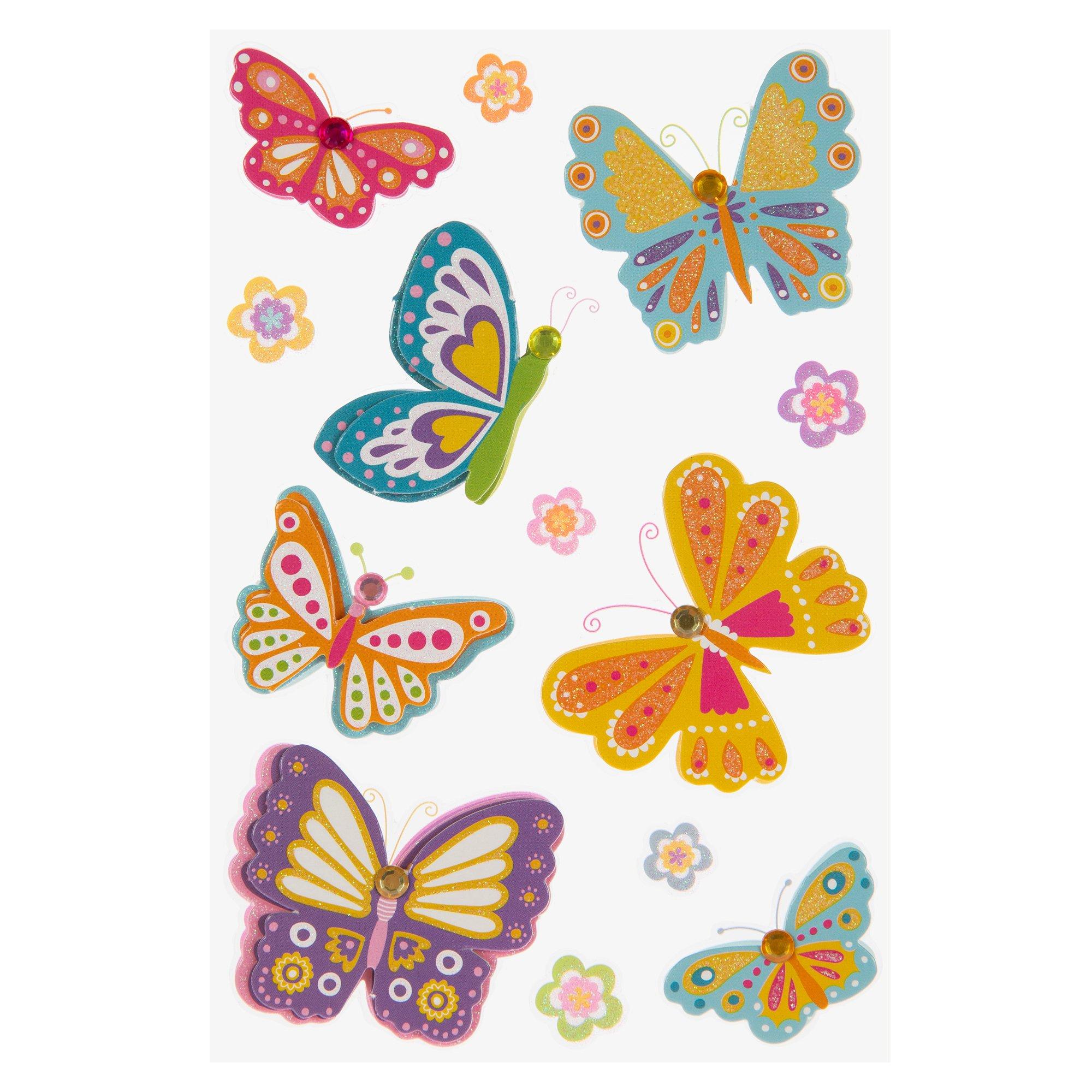 Glitter Butterflies 3D Stickers Hobby Lobby 233940