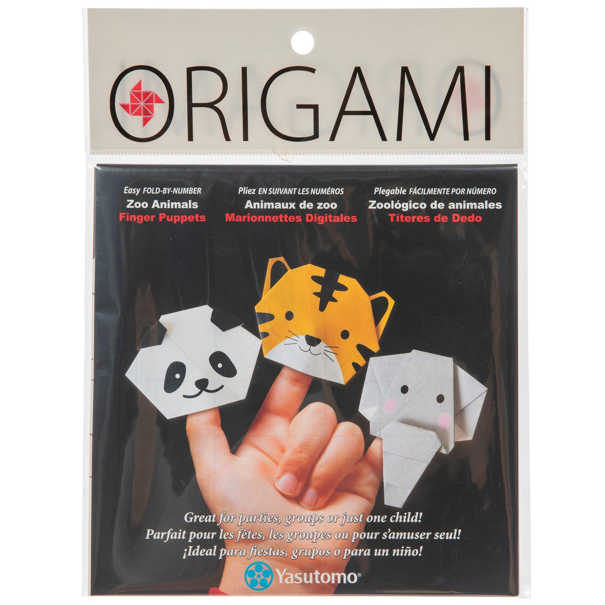 Yasutomo Origami Finger Puppets - 12 Sheets 3 Animal Designs
