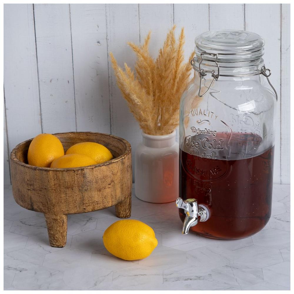 Ice Cold Embossed Glass Drink Dispenser