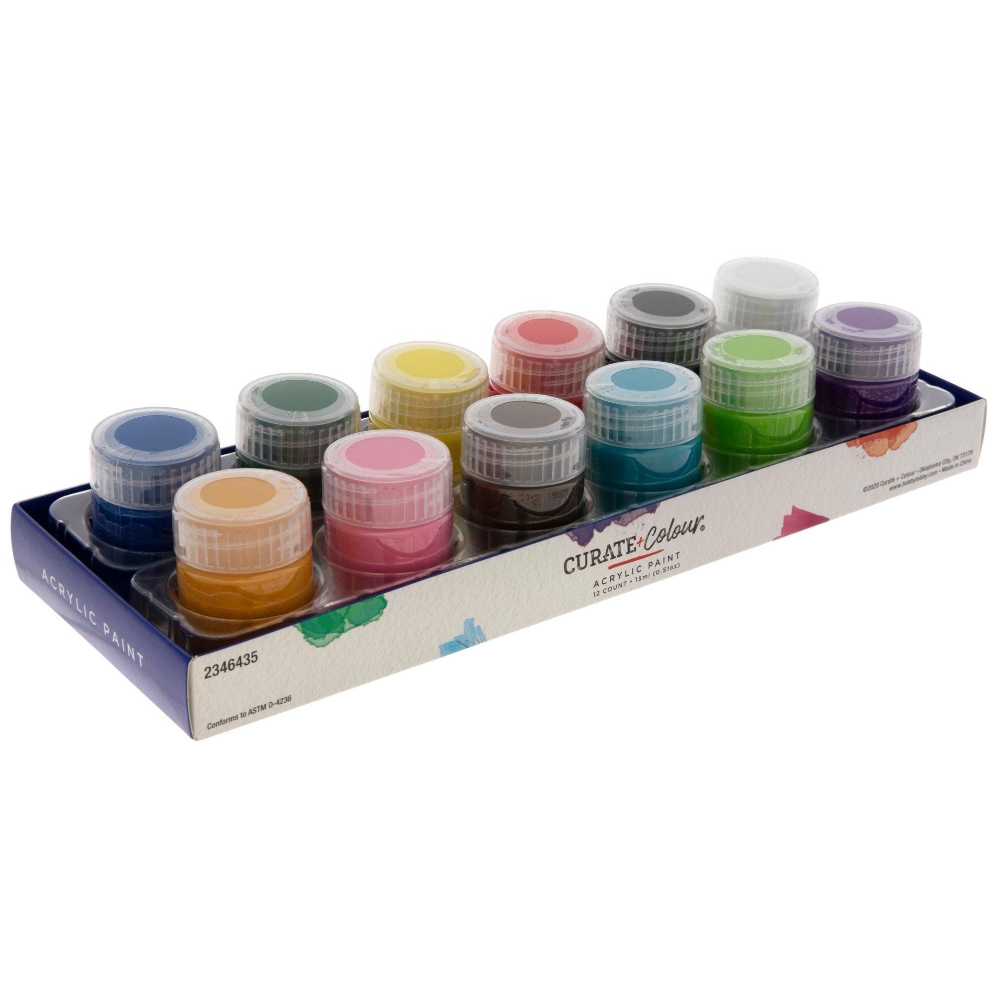 157 Pcs Mini Acrylic Paint Set,22 Sets Acrylic Paint Strips in 12 Colors  with 2 Paint Tray,Small Acrylic Paint Set with 20 Pcs Paintbrushes Perfect