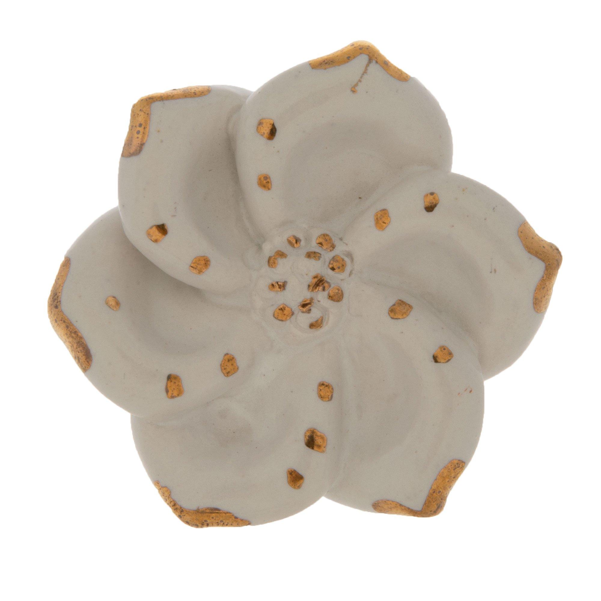 White & Gold Plumeria Knob Hobby Lobby 2346781